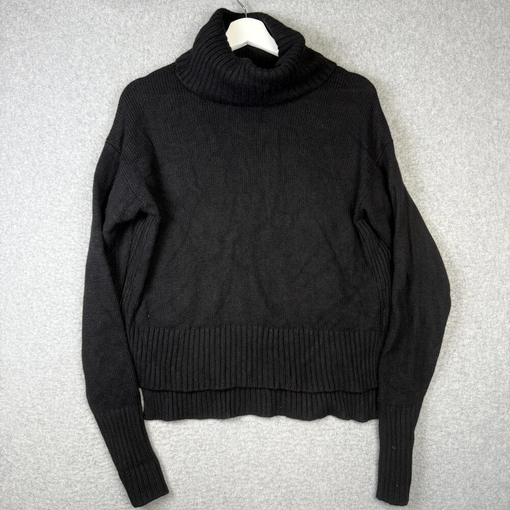 Anthropologie Women's Size XXS 2XS Black Turtleneck Wool Blend Sweater